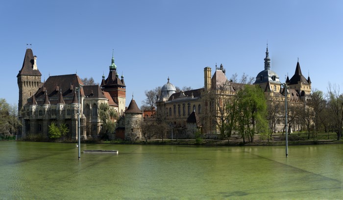 Vajdahunyad Castle in Varoshliget, Budapest, Hungary
