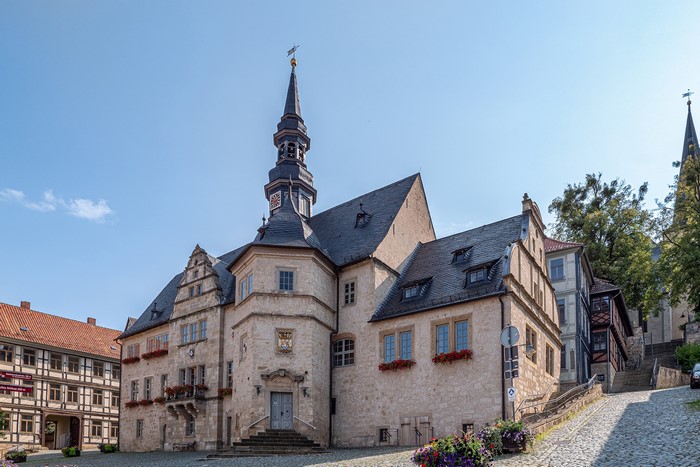 4K Blankenburg (Harz) Germany Town Hall and Street