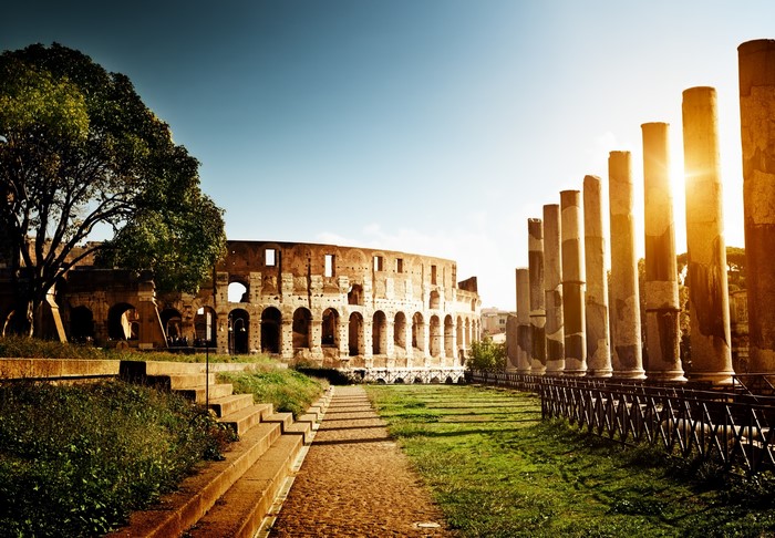 Colosseum in Rome, Italy at Sunset