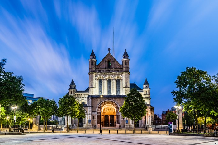 St Anne's Cathedral, Belfast, Northern Ireland at Dusk