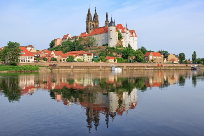 Albrechtsburg Castle and Elbe River in Saxony