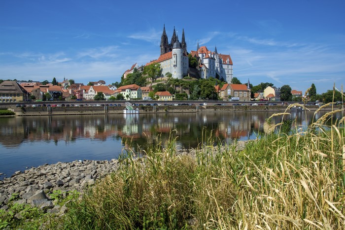 Albrechtsburg Castle and Meissen on the Elbe River, Germany