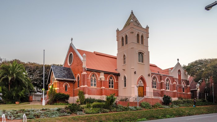 Church tower and building in Durban, South Africa