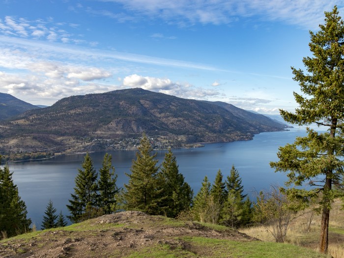 Kelowna, British Columbia, Canada lake view from hill