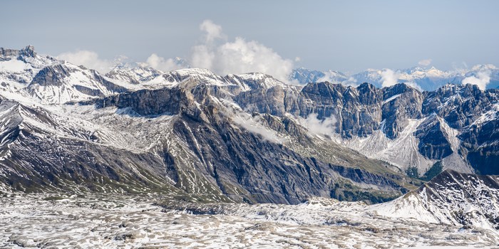 Snow-Capped Alps Panorama in Gryon, Switzerland 4K