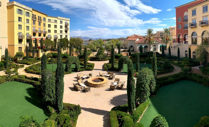 Hilton Lake Las Vegas Resort Courtyard with Fire Pit