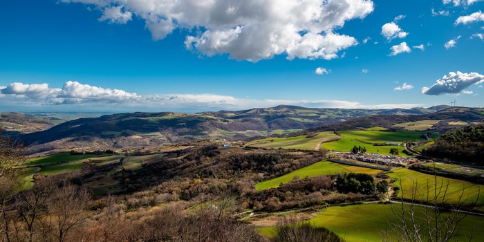 Scenery of Apulia, Italy with Hills and Clouds