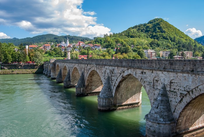 Mehmed Pasha Sokolovich Bridge over Drina River in Visegrad, Bosnia and Herzegovina