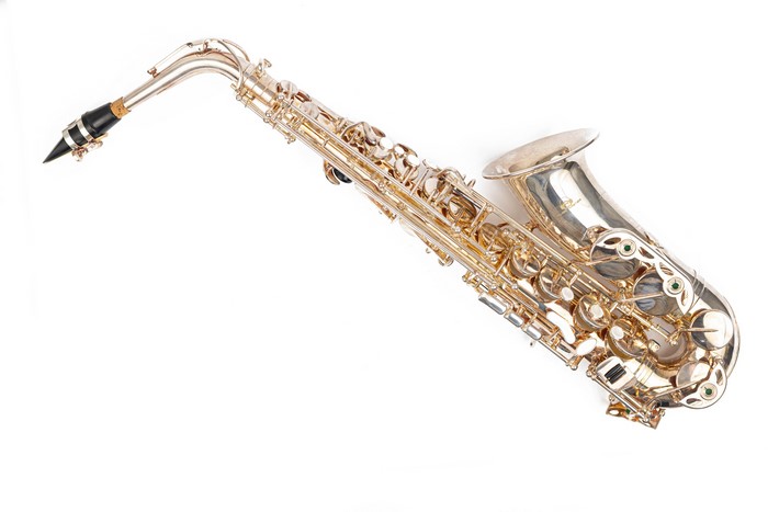 4K Saxophone on White Background