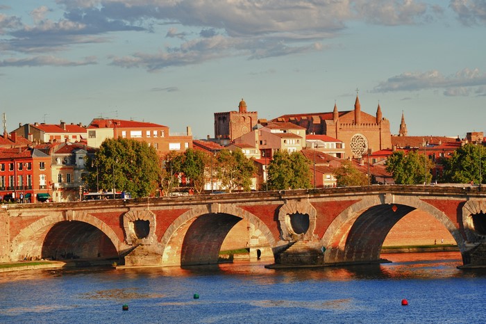 Pont Neuf bridge over Garonne river in Toulouse, France