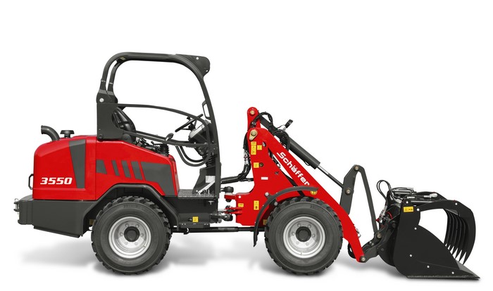 Red Schäffer 3550 Wheel Loader with Bucket