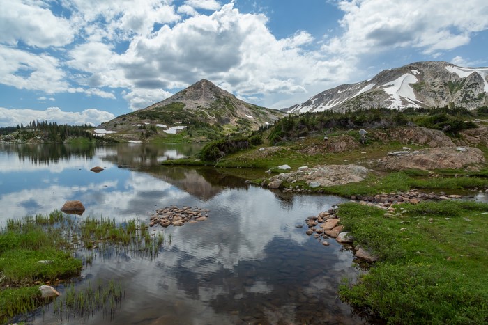 Lake and Mountains in Carbon County, Wyoming, USA