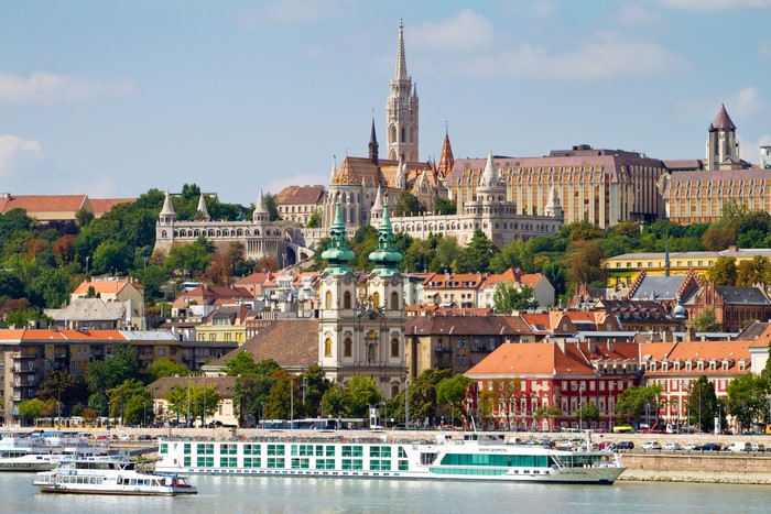 Budapest Hungary Danube River with Riverboat