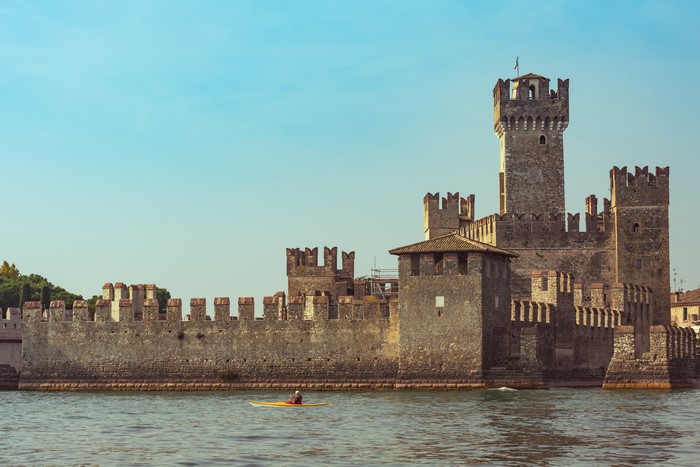 Castle Scaligero di Sirmione on Lake Garda, Italy