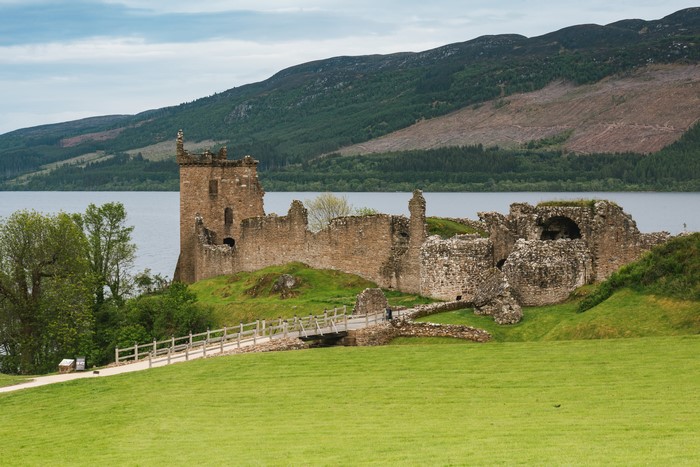 Urquhart Castle ruins on Loch Ness, Scotland