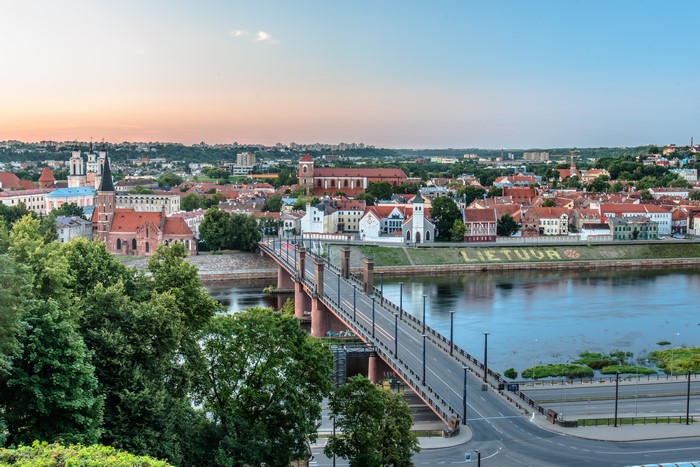 Kaunas, Lithuania: Nemunas River and Great Bridge