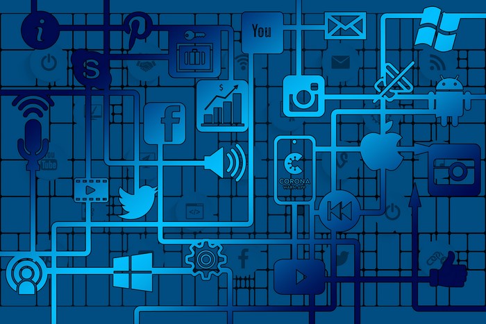 Social media and app icons network