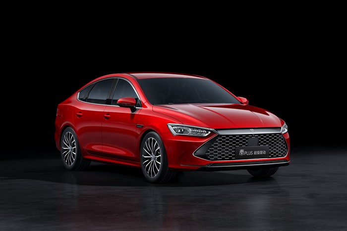4K BYD Qin Plus 2021 Red Metallic Chinese Car