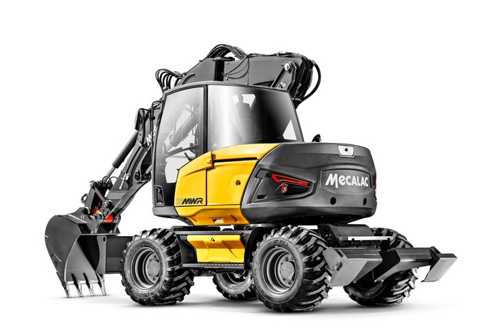 Mecalac 15MWR Excavator on White Background