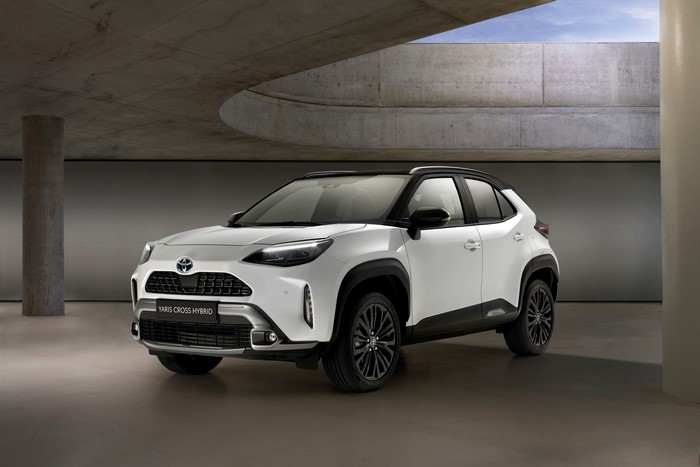 White Toyota Yaris Cross Hybrid Adventure Crossover