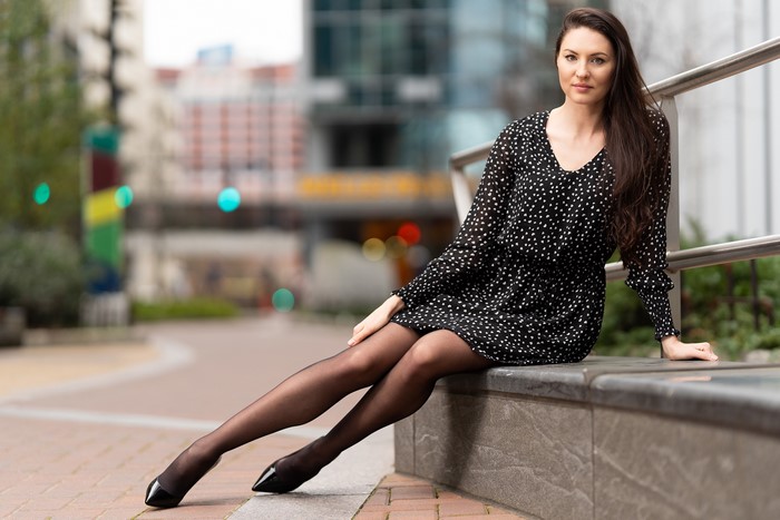 4K Portrait of Natalia Larioshina Sitting in Dress