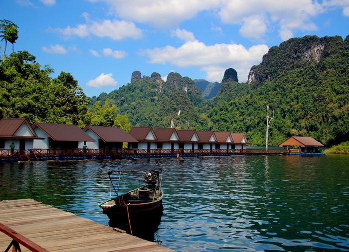 Floating bungalows on Cheow Lan Lake, Khao Sok National Park, Thailand