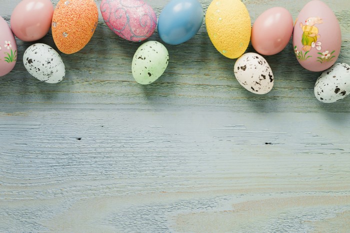 Easter Eggs on Wood Planks