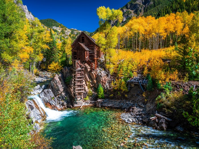 Crystal Mill, Colorado, USA in Autumn