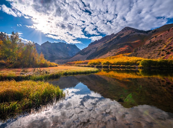 Autumn Mountains and River Scenery