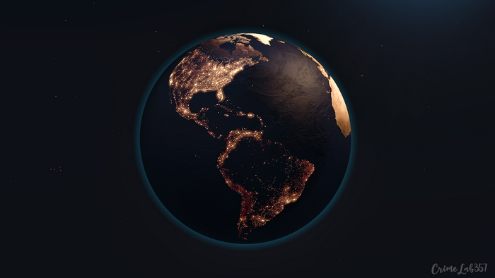 Earth from space at night