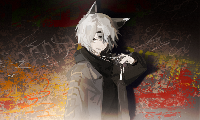 Lappland from Arknights with animal ears