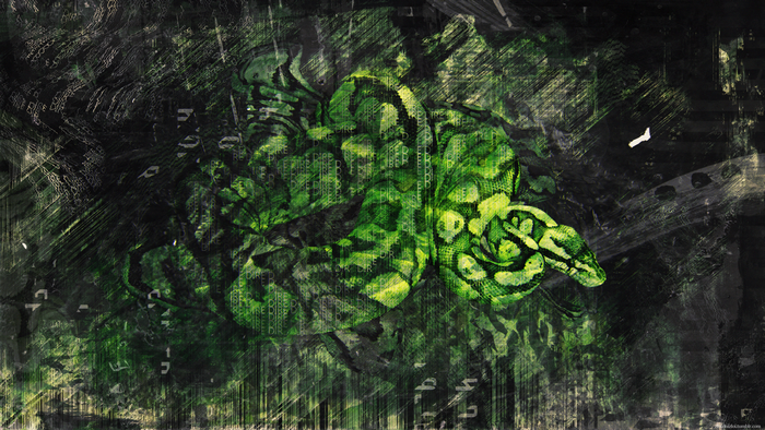 4K abstract snake glitch art