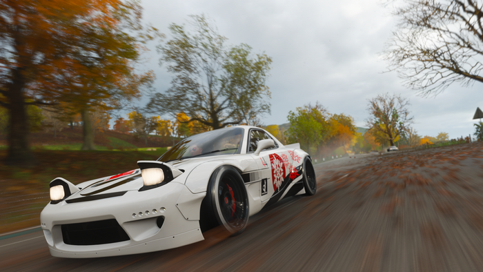 White Mazda RX-7 Rocket Bunny in Forza Horizon 4