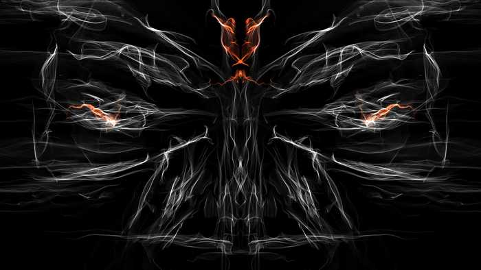 Abstract digital art with selective coloring