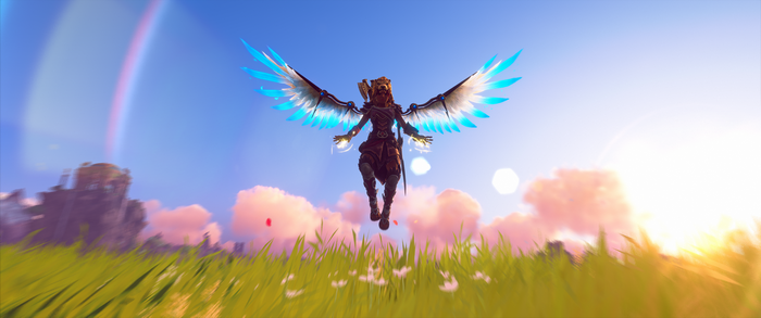 Fenyx from Immortals Fenyx Rising flying with wings