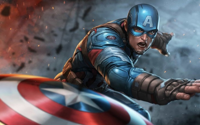 Captain America from Marvel Comics with his shield