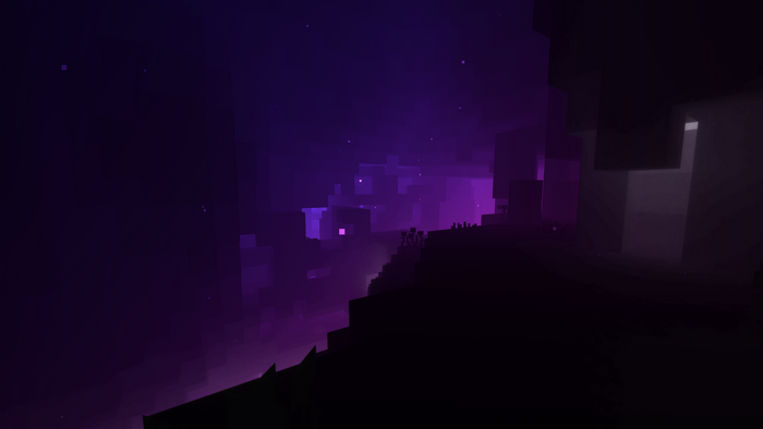 Purple and Blue Nether Cave in Minecraft
