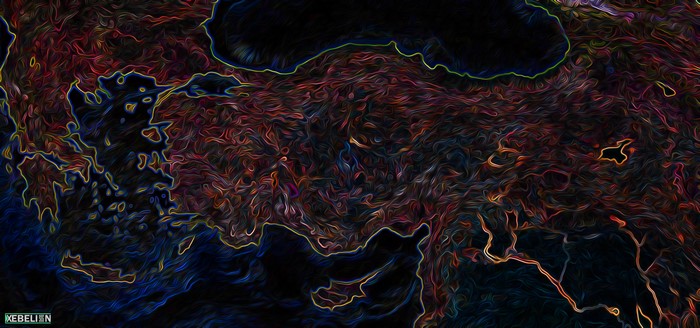 Abstract Colorful Neon Digital Art of Turkey