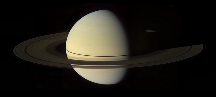 Saturn and its rings, Cassini Probe