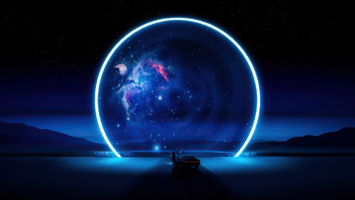 4K Space Portal with Camaro and Nebula