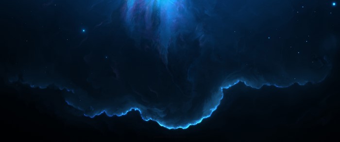 4K Nebula and Stars in Deep Space