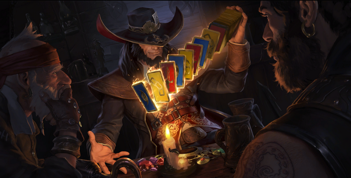 League of Legends: Wild Rift card game in a tavern