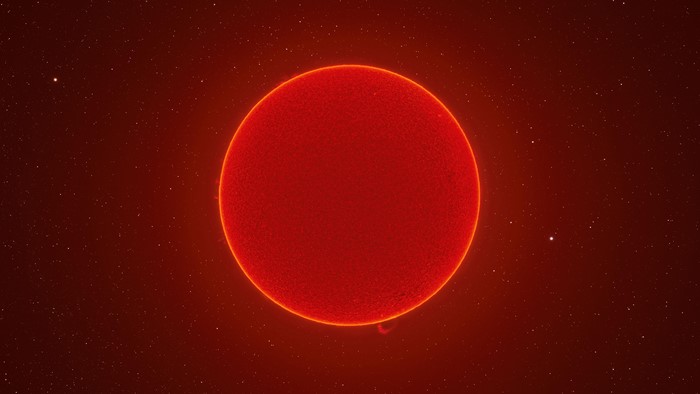 4K Sun in Space with Stars