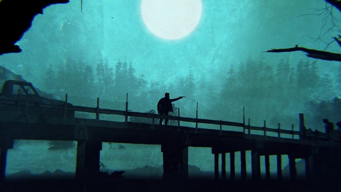 John Dorie from Fear the Walking Dead on a bridge