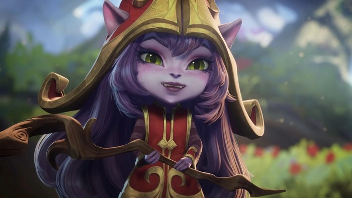 Lulu from League of Legends holding a staff