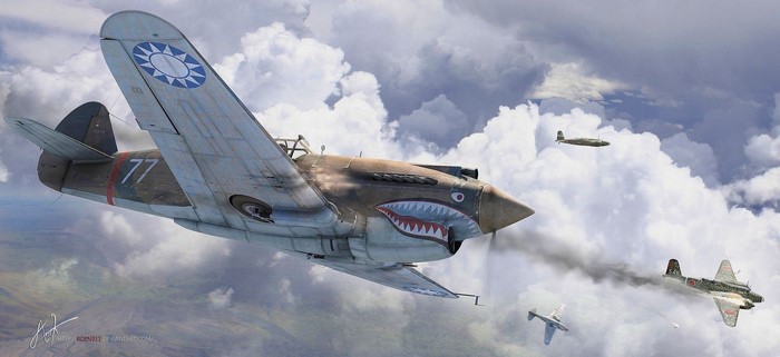 Curtiss P-40 Warhawk aircraft in combat