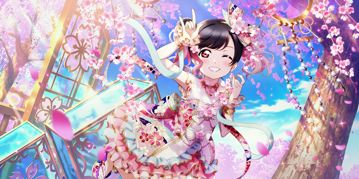 Nico Yazawa from Love Live! Series with Cherry Blossoms