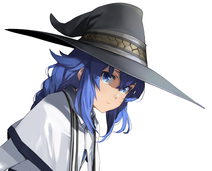Roxy Migurdia from Mushoku Tensei wearing a witch hat