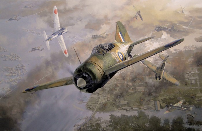 WWII Dogfight with Brewster Buffalo and Japanese Aircraft