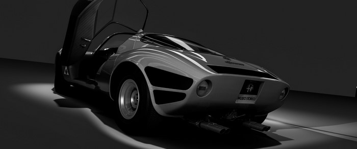 Monochrome Alfa Romeo 33 Stradale from Assetto Corsa